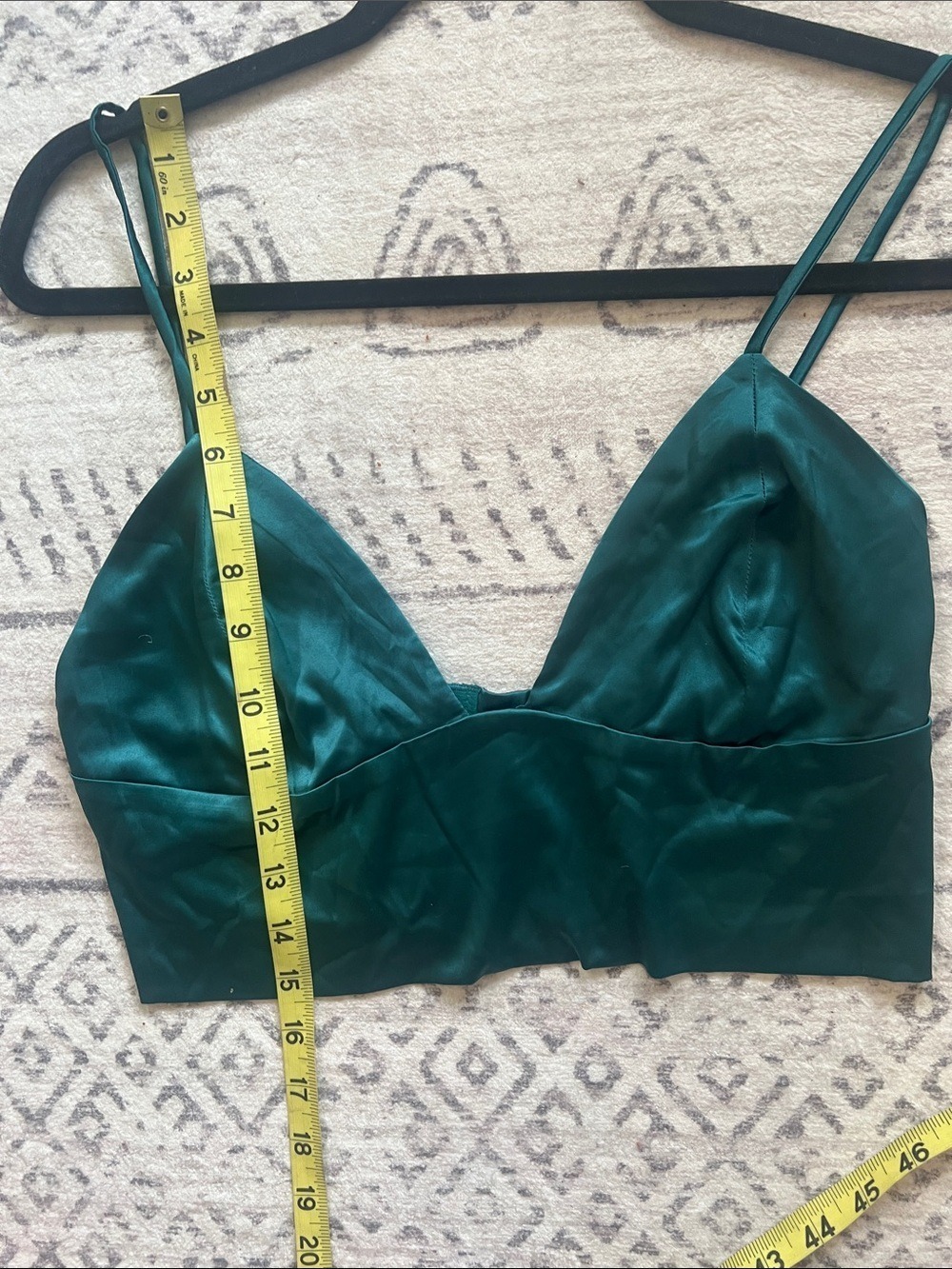 Amazon Teal Green Satin Crop Top - Picture 4 of 5